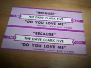 2 Dave Clark Five Because / Do You Love Me Jukebox Title Strip