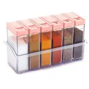 6Pcs Spice Shaker Jars, Seasoning Box with Lid Condiment Set Plastic
