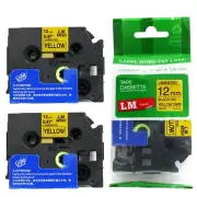 2/Pack 12mm Black on Yellow Tape for P-touch Model PT2730, PT-2730 Label Maker
