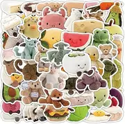 50 Packs Plush Toy Stickers Water Bottles Laptop Phone Motorcycle Computer Guitar Skateboard Hydroflasks Cartoon Animal Vinyl Sticker Waterproof Aesthetic Trendy Decals for Teens Girls Adults