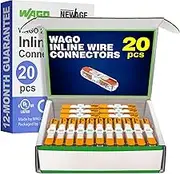 WAGO 221-2401 Inline Splicing Wire Connector Pack | 221 Series Lever Nuts Assortment with Case Includes (20x) Transparent NAA2401-20
