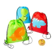 Little Dino Drawstring Backpack School Bag Back Pack Young Dinosaurs Pack of 3