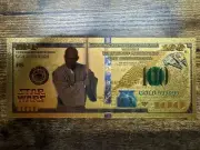 24k Gold Plated Mace Windu Star Wars Banknote Collectible