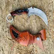 Hand Crafted Damascuss Steel Karambit Knife Full Tang Fixed Blade Knifeknives