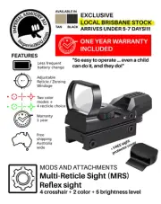 MRS Reflex Sight, Tactical Red/Green Dot Holographic Scope Rifle + 1 YR WARRANTY