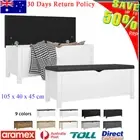 Storage Bench with Seat Cushion Ottoman Chest Box Organizer Entryway Hallway