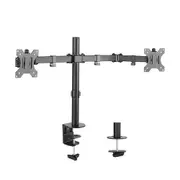 Brateck Dual Screens Economical Double Joint Articulating Steel Monitor Arm Fit Most 13 -32 Monitors Up to 8kg per screen VESA 75x75/100x10