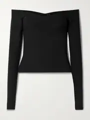[SKIMS] SKIMS - Soft Lounge Off The Shoulder Top - Onyx - Black - XL XL Black