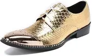 [Generic] Slip On Oxford Shoes for Men Penny LoaferGenuine Leather Pointed Toe Block Heel Low Top Easy Care