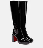 [Christian Louboutin] Christian Louboutin Alleo 90 patent leather knee-high boots AU 4 black