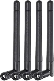 Bingfu Dual Band WiFi 2.4GHz 5GHz 5.8GHz 3dBi MIMO RP-SMA Male Antenna (4-Pack) for WiFi Router Wireless Network Card USB Adapter Security IP Camera Video Surveillance Monitor