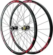 [ZECHAO] Cycling Wheels,Barrel Shaft 700C Rim Ultralight Alloy Wheel Set Disc Brake Road Bike Wheel Set for 8 9 10 11 12 Speed Wheelset (Color : Red-2, Size : 700C)