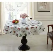 Essential Home Cafe Bistro Neutral Square PEVA Tablecloth 52 x 52"