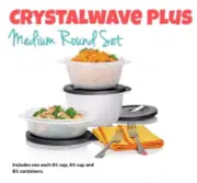 New Tupperware CrystalWave Plus 3Pc Medium Round Set