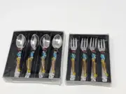 Artisan Wire Wrapped Beaded Spoon and Fork Appetizer Set