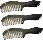 TOVINANNA 3 Pcs Horn Scraping Tube Hair Comb Massage Comb Light Comb Comb Ox Horn Comb Detangling Comb Wide Tooth Comb Mens Combs Hair Styling Tool Hair Styling Comb Horns Black