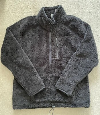 NWT! Victoria's Secret Pink Teddy Half Zip Jacket Black Size S