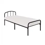 Metal Bedframe Single Size Country Style - Black