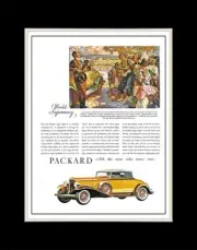 1932 Packard Light Eight Coupe Convertible World Supremacy - Matted to 11x14