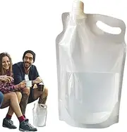 Portable Hiking Water Bag, Transparent Folding Water Pouch, Reusable Water Pouch Container, 2L Collapsible Water Pouch With Tight Seal for Various Outdoor Activities
