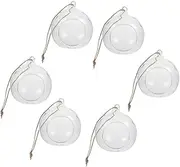 Luxshiny 6Pcs Hanging Glass Tealight Candle Holders with Rope Elegant Terrarium Globes for Home Decor and Water Cultivation Candle Holder