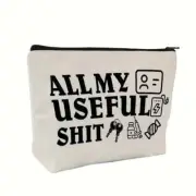 Zipped Pouch Bag - All My Useful Shit - Funny Gift - 23.5cm x 17.5cm