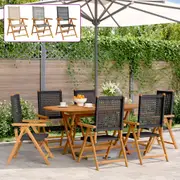 Garden Chairs Armchair Outdoor Dining Chai Poly Rattan and Solid Wood vidaXL