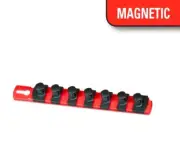 Ernst 8412M 8" Long, 1/2" Dr. Magnetic Socket Organizer Rail - Red