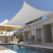 Patio Heavy Duty Cable Sun Shade Sail Light Gray Rectangle 13FT-19FT Width