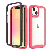 MCC Shockproof Bumper Case iPhone 14 Clear Back Cover Apple iPhone14 2022 [Magenta]