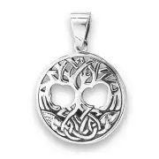 Celtic Knot Tree of Life .925 Sterling Silver Fashion Pendant Necklace