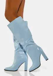 [Public Desire] Blue Posie Knee High Boots