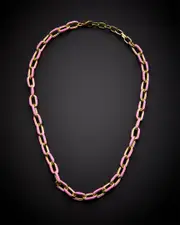 Juvell 18K Plated Enamel Link Necklace