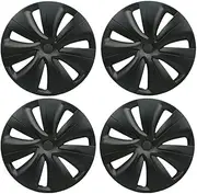 4PCS Wheel Caps 19 Inch Hub Cap Automobile Replacement HubCap Full Rim Cover Compatible for Tesla Model Y 2020-2024 Accessories(Matte Black)