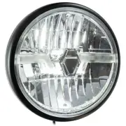 Motorcycle Universal LED Headlights " Flash " British Style Clear Glass
