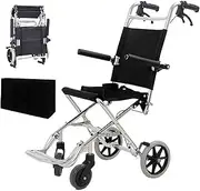 Lightweight Travel Wheelchair,withBrake Fold Up PedalPortable Medical Aid Wheelchair for Travel Outdoor Home, Weight Only 36Lbs Support 220 Lbs