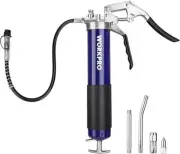 Grease Gun Kit, 6000PSI Heavy Duty Grease Gun with 18inch Flexible Hose, 2 Fixed