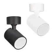 Indoor Surface Mounted LED Spot Light Round GU10 w/ Adjustable Head Matte Black or Matte White