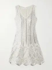 [RABANNE] RABANNE - Metallic Cotton-blend Mini Dress - Silver - medium medium Silver