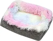 PENIKOKO 1pc Plush Cat Bed Cushion Colorful Fluffy Pet Nest for Dogs and Cats Unique Tie Dye Design Durable and Comfortable Folds Into Bed Easy to and Reusable