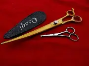 10" Pet Grooming UPWARD Curved Scissors Dog,Cat Japanese Steel+Small Safety Tip