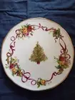 Royal Albert Old Country roses Christmas tree cake plate and server.