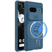 For Google Pixel 7 Case [Support Magsafe Charger], CamShield Series Slim Stylish Protective Case with Slide Camera Cover (Blue)