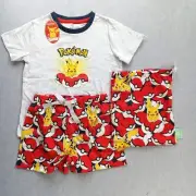 Peter Alexander Boys Pokemon Pyjama Set Short Sleeve Tee & Boxers & Storage Bag