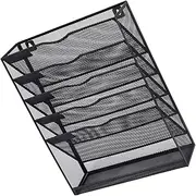 COHEALI Sleek Metal Wall Mounted File Rack Office Storage Door Folder Holder Wall Organizer Mesh Magazine Rack