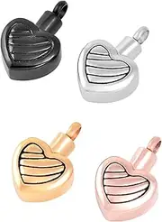 DOTUIARG 4pcs Heart Cremation Necklace Free Engravaing 316l Stainless Steel Memorial Urn Jewelry Ashes Holder Keepsake Pendant +Funnel