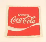 VINTAGE COCA COLA 3 INCH SQUARE PATCH DRINK COCA COLA SAVOUREZ GREAT CONDITION