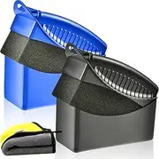 Car Polish Applicator, Tire Dressing Applicator Brush with Handle & Case, Reusable Car Waxing Sponge with Microfiber Towels Auto Tyre Cleaning Pad
