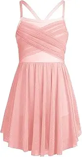 [Coutgo] Bow Back Dance Leotard for Girls Sparkly Ballet Leotards Dress Outfits with Tutu