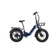 Rever Turbo Folding Fat Wheel Electric Bike Blue